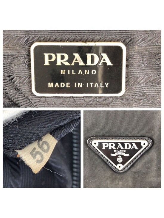 Prada Tessuto Black Silver Nylon Leather Backpack main image 6